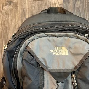 Gray North Face Backpack with Laptop Compartment in Great Condition!